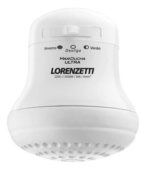 Chuveiro Elétrico De Parede Lorenzetti Maxi Ducha Ultra Branco 5500w 220v