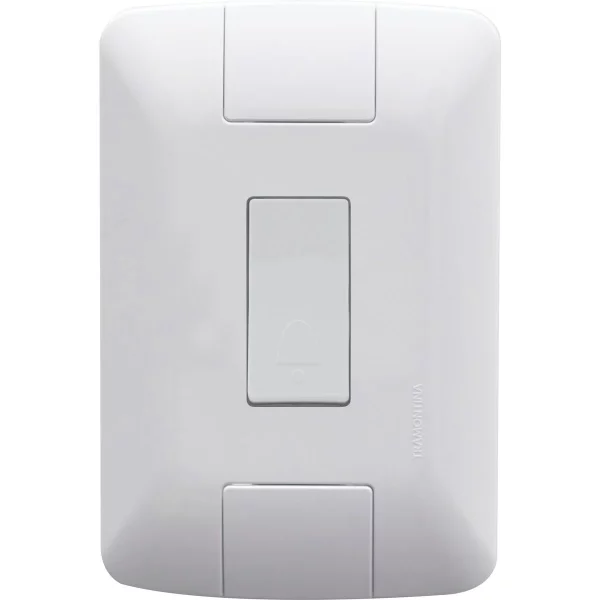Conjunto 4x2 com 1 Pulsador Campainha 6A 250V Branco - Tramontina Aria