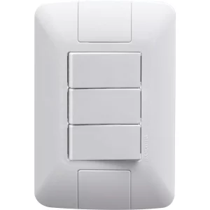 Conjunto 4x2 com 3 Interruptores Simples 6A 250V Branco - Tramontina Aria
