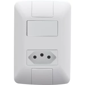 Conjunto 4x2 com 1 Interruptor Simples 6A e 1 Tomada 2P+T 10A 250V - Tramontina Aria